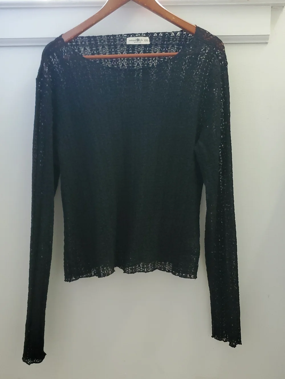 Natural Life Lace Layering Black Top Size XXL